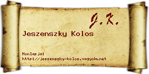 Jeszenszky Kolos névjegykártya
